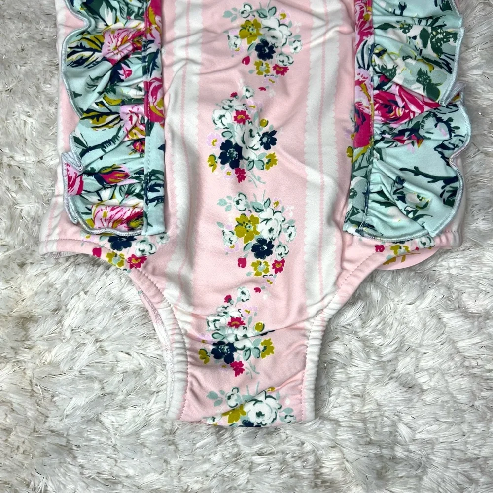 SWEET HONEY NWT One piece Girls Toddler Swimsuit Floral Ruffles Size 2T
